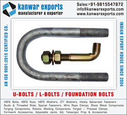 U-Bolts L-Bolts Fasteners manufacturers exporters in India Ludhiana https://www.kanwarexports.com +91-9815547872 from KANWAR EXPORTS